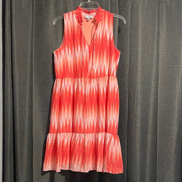 Signature by Robbie Bee Dresses & Skirts - Signature by Robbie Bee Orange and White Sleeveless Midi Dress